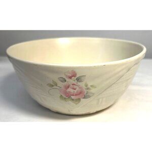 Vintage Pfaltzgraff Tea Rose Stoneware Bowl With Pink Rose Floral Design 7.5" Di